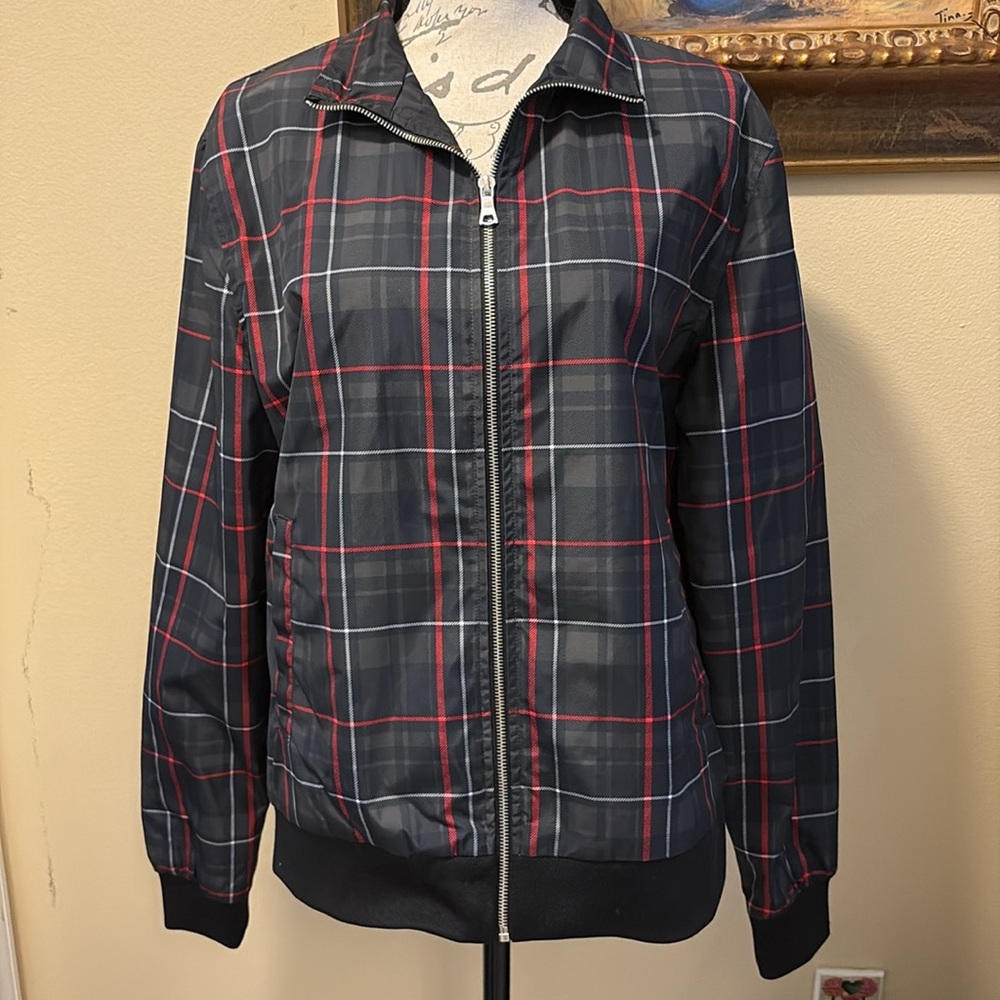 Men’s Forever 21 Classic Plaid Zip Up Ribbed Hems Lined Windbreaker Jacket
